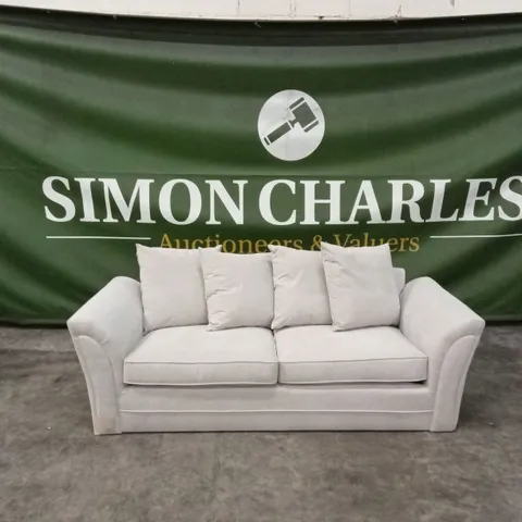 DURY FABRIC 3 SEATER SCATTER BACK SOFA - NATURAL