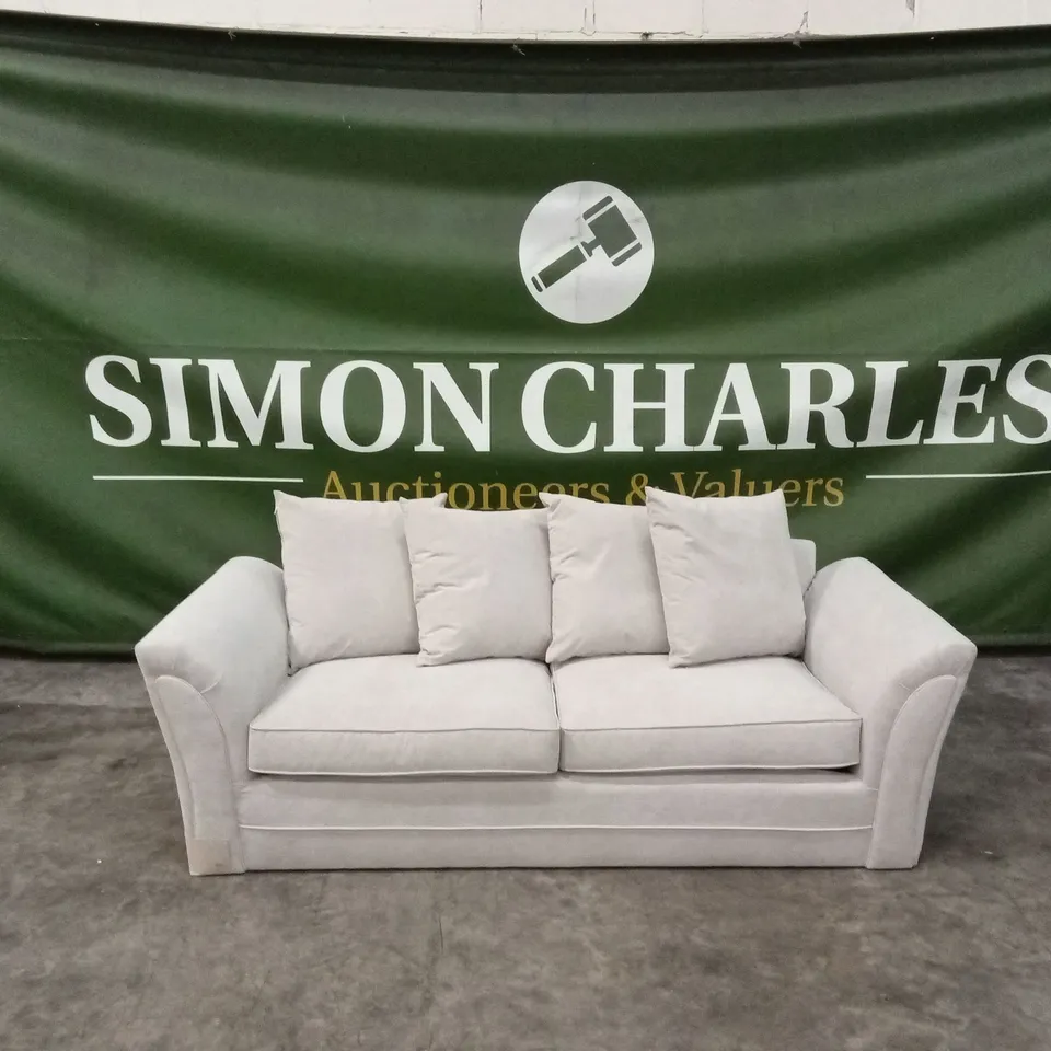 DURY FABRIC 3 SEATER SCATTER BACK SOFA - NATURAL RRP £499