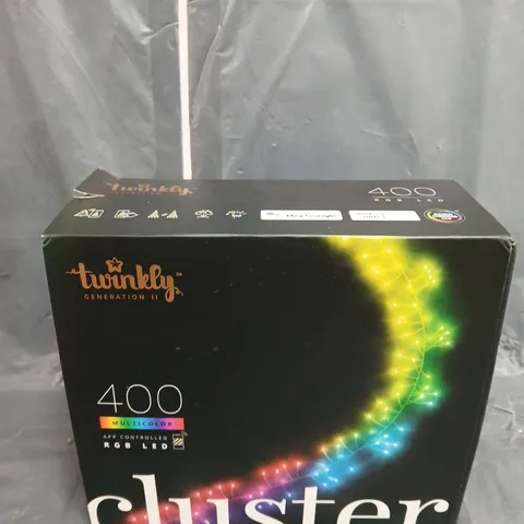 BOXED TWINKLY CLUSTER 400 SMART APP CONTROLLED RGB LED LIGHT STRING