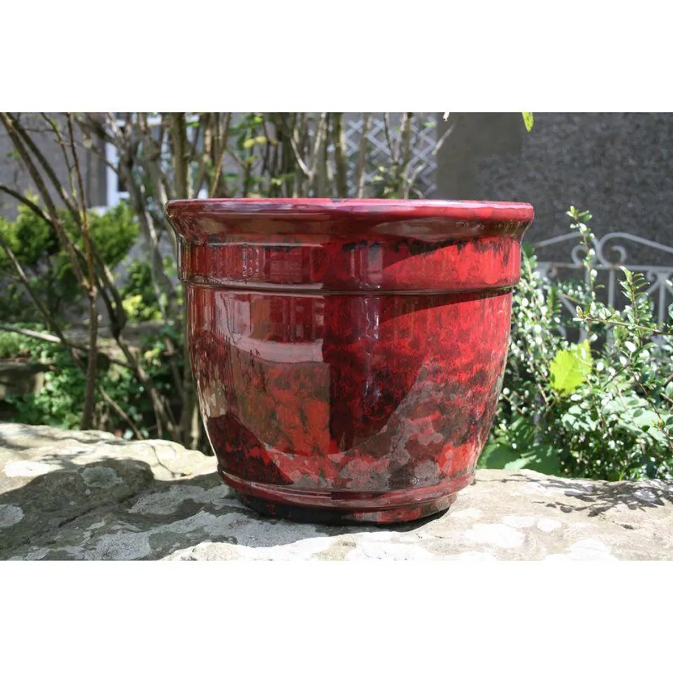 KINGSFIELD CLAY PLANT POT COLOUR RUBY RED 