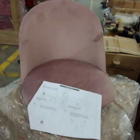 BOXED SET OF 2 UPHOLSTERED FABRIC DINING CHAIRS - DUSTY ROSE (1 BOX)