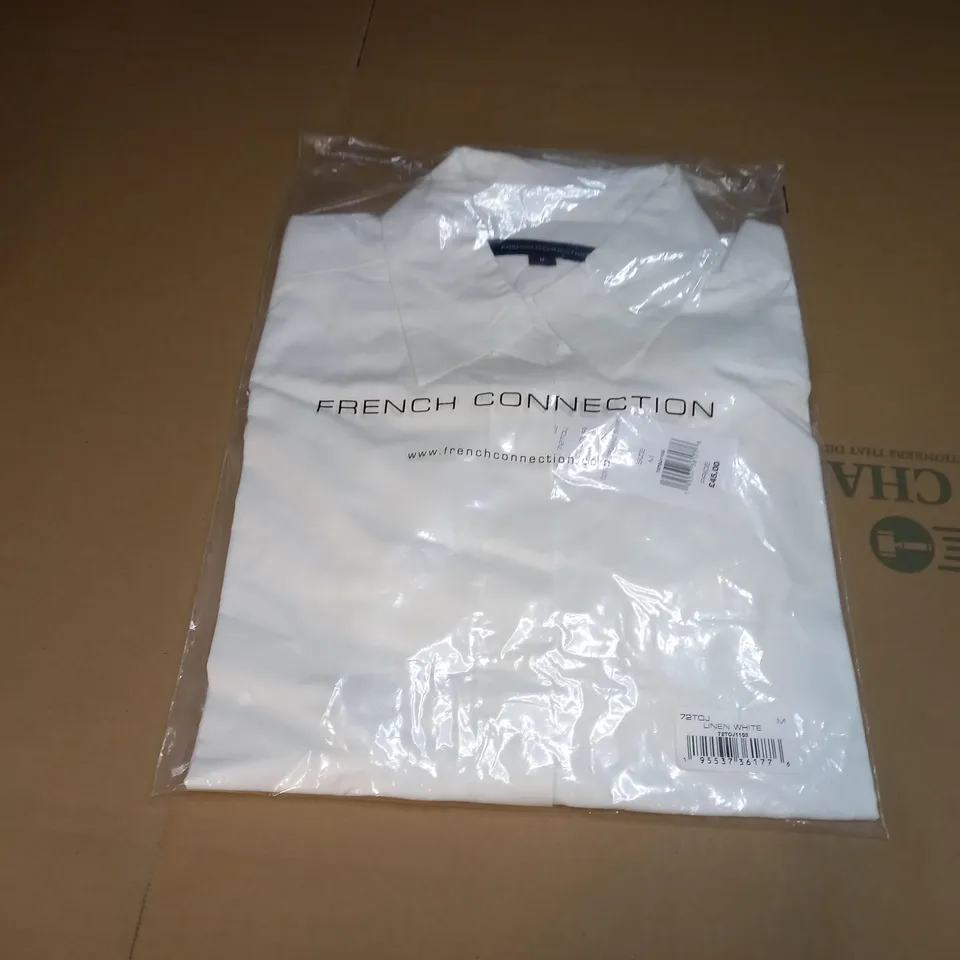 FRENCH CONNECTION LINEN EFFECT SHIRT IN WHITE - M