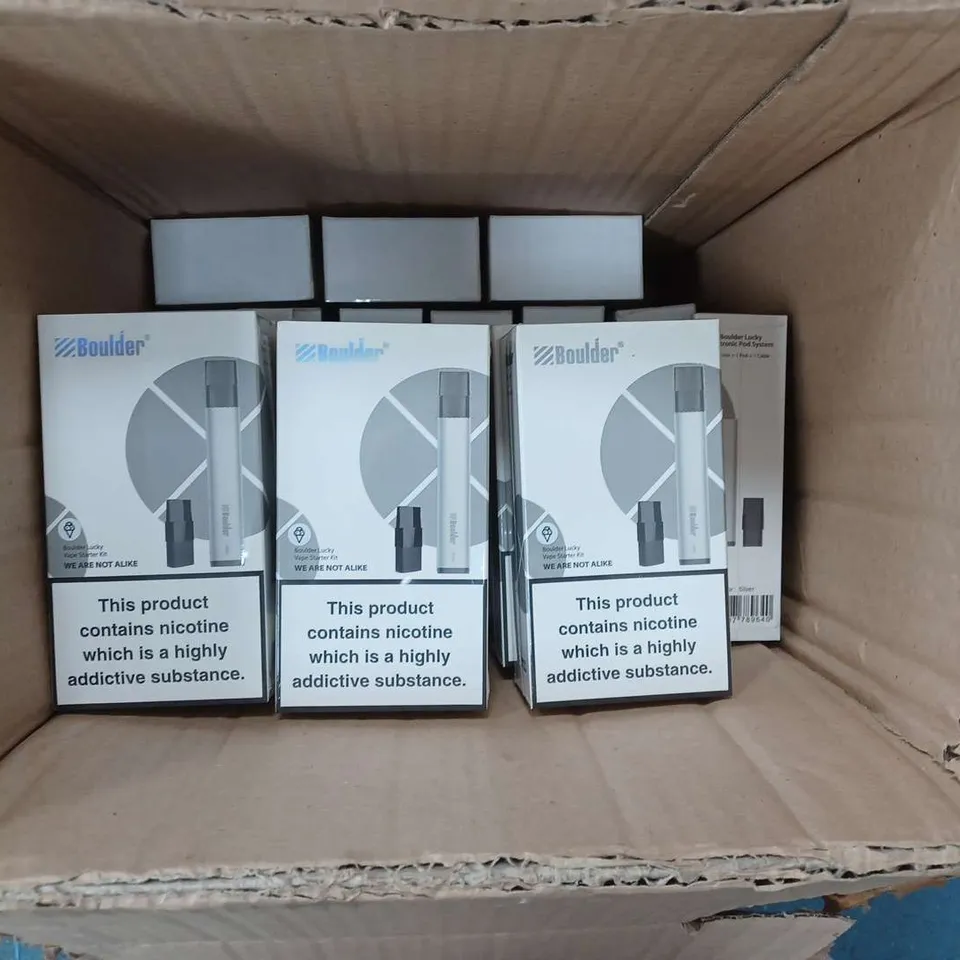 BOXED LOT OF 25 BOULDER LUCKY ELECTRONIC POD SYSTEM STARTER KIT 