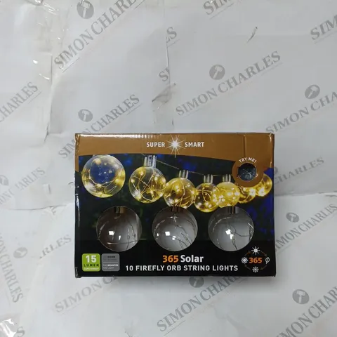 SUPER SMART 365 SOLAR 10 FIREFLY ORB STRING LIGHTS