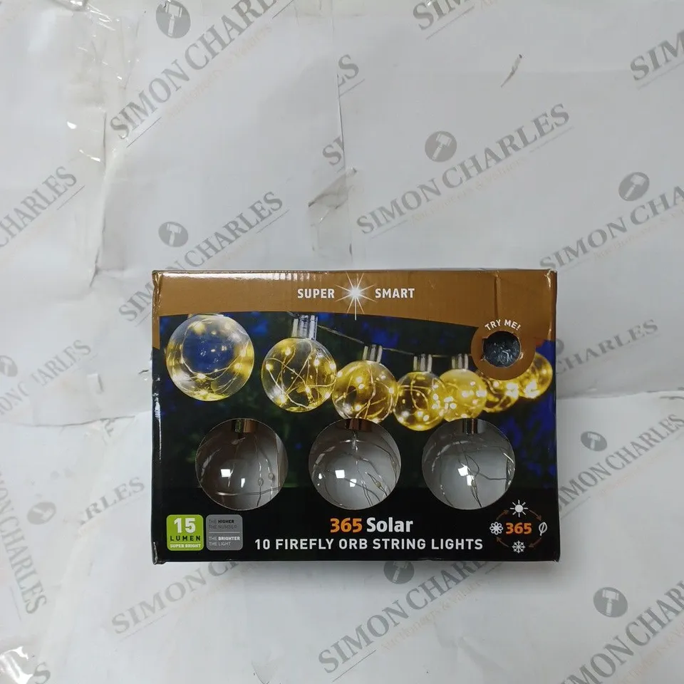 SUPER SMART 365 SOLAR 10 FIREFLY ORB STRING LIGHTS RRP £26