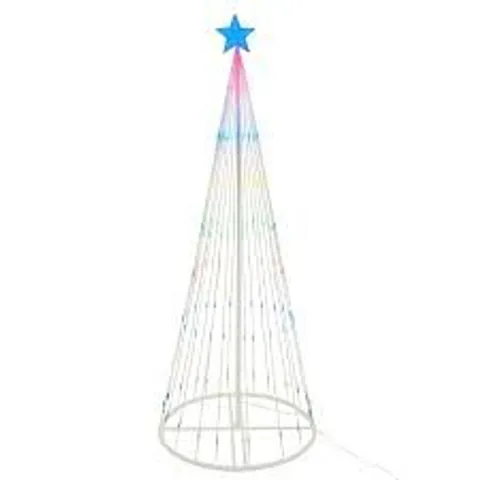 NOXED NEO 6FT WHITE WATERFALL LED OUTDOOR CHRISTMAS TREE LIGHT CASCADING STAR TREE WITH 5M LEAD MULTI FUNCTION MODES (1 BOX)