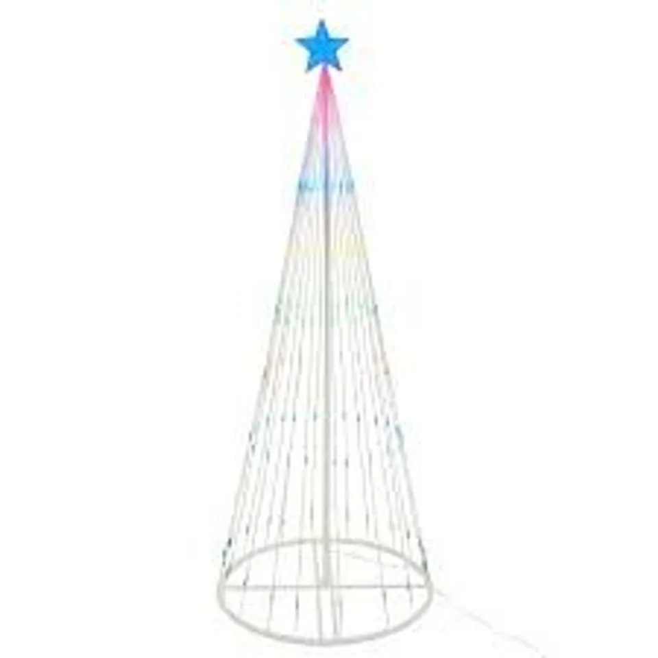 NOXED NEO 6FT WHITE WATERFALL LED OUTDOOR CHRISTMAS TREE LIGHT CASCADING STAR TREE WITH 5M LEAD MULTI FUNCTION MODES (1 BOX)