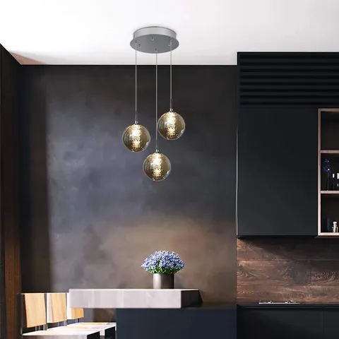 BOXED AMICE HEIGHT-ADJUSTABLE 3-LIGHT PENDANT LIGHT (1 BOX)