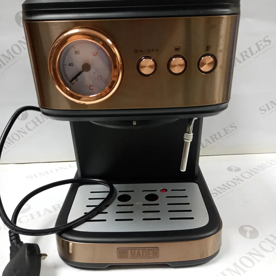 HADEN 204509 MULTIFUNCTION, STEEL ACCENTS ESPRESSO PUMP COFFEE MACHINE