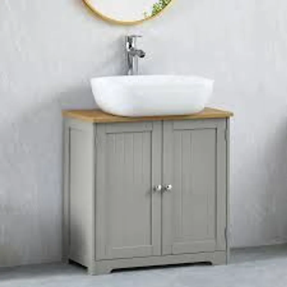 BOXED BATH VIDA PRIANO 2 DOOR UNDER SINK CABINET - GREY & OAK