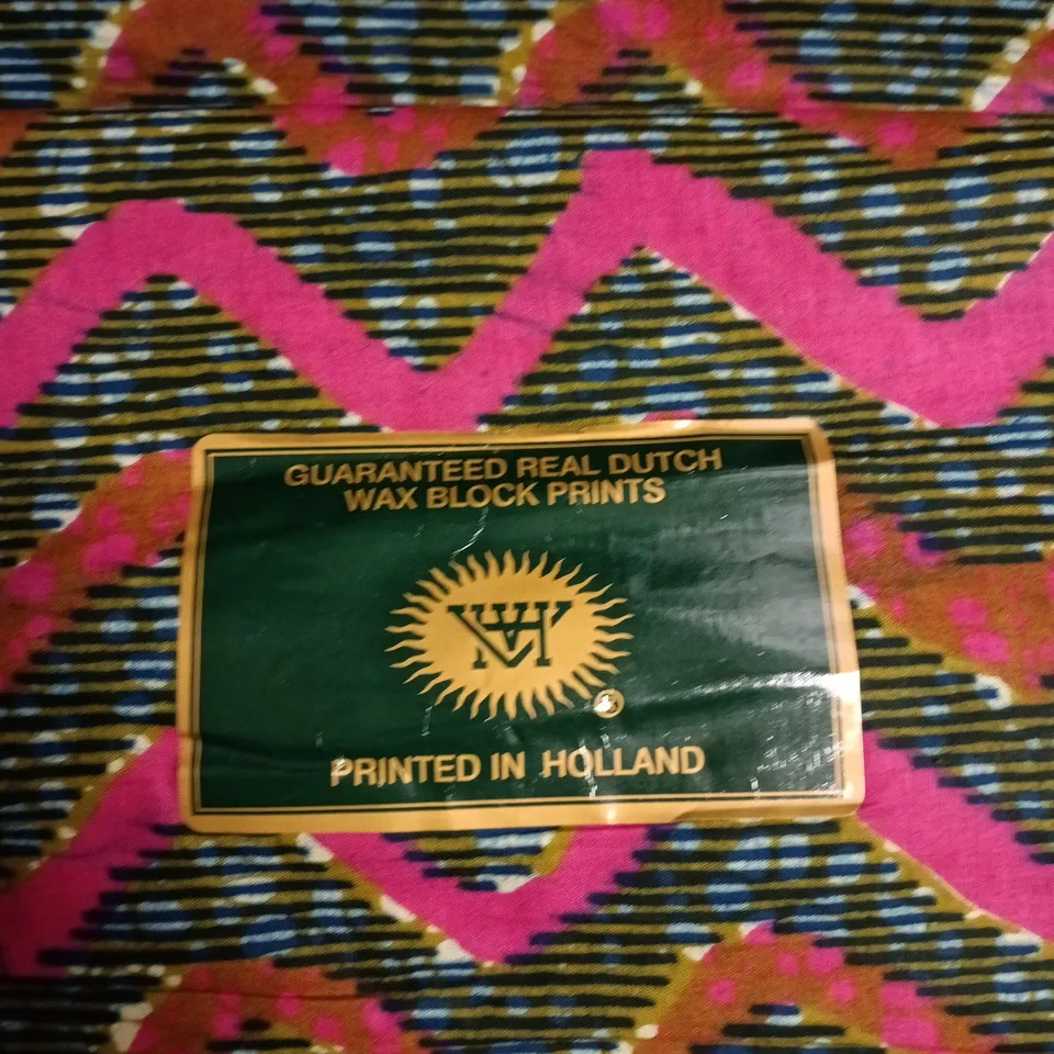 VLISCO DUTCH WAX PRINT COTTON FABRIC – 6 YARDS (5.49M) – PRINTED IN HOLLAND