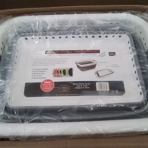 BOX CONTAINING 6 BRAND NEW COLLAPSIBLE LAUNDRY BASKETS
