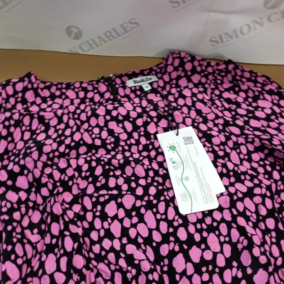 RO&ZO ABSTRACT SPOT PRINT MIDI DRESS - UK 10