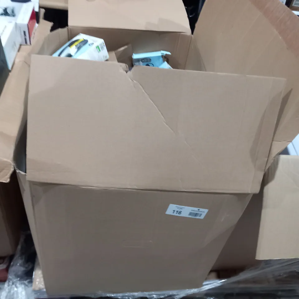 LARGE BOX OF ASSORTED ELECTRICAL GOODS TO INCLUDE;