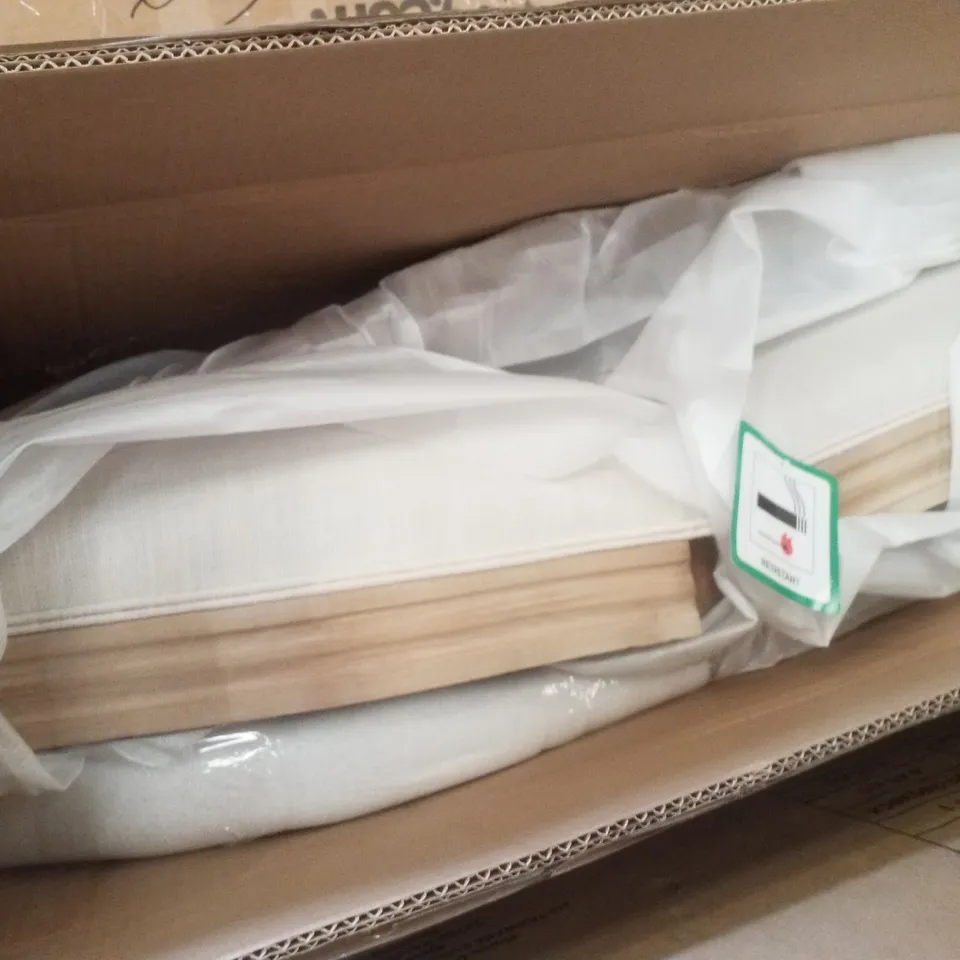 BOXED HOMEMIYN SET OF 2 CREAM FABRIC DINING CHAIRS