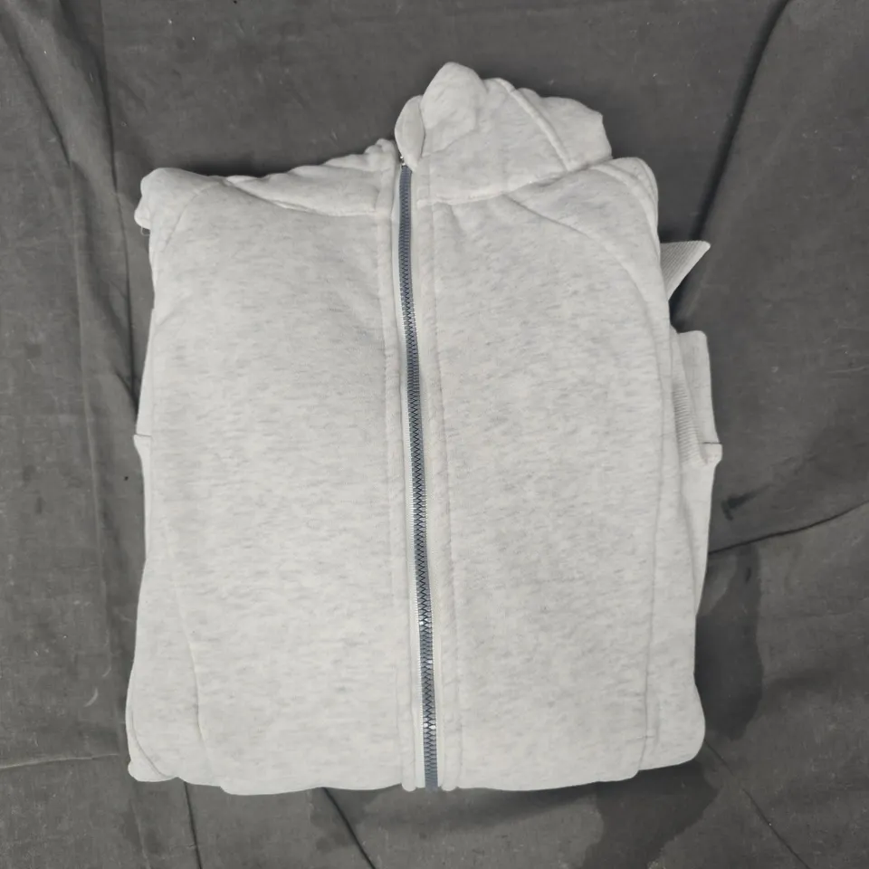 LULULEMON LONG SLEEVE ZIP-UP HOODED JACKET IN LIGHT GREY SIZE 6