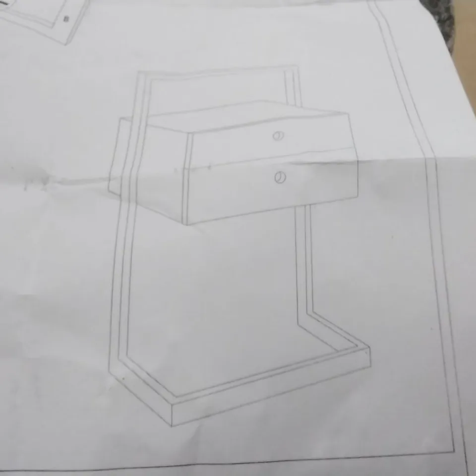 BOXED STEEL BEDSIDE TABLE (1 BOX)