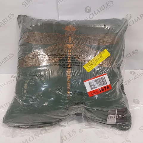 BAGGED JOELLE SQUARE SCATTER CUSHION WITH FILLING - GREEN