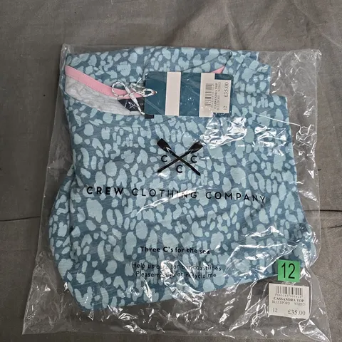 CREW CLOTHING COMPANY CASSANDRA TOP IN BLULEPORD - DSIZE 12