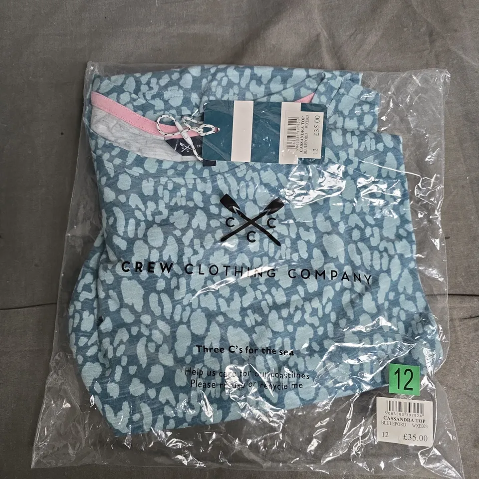 CREW CLOTHING COMPANY CASSANDRA TOP IN BLULEPORD - DSIZE 12