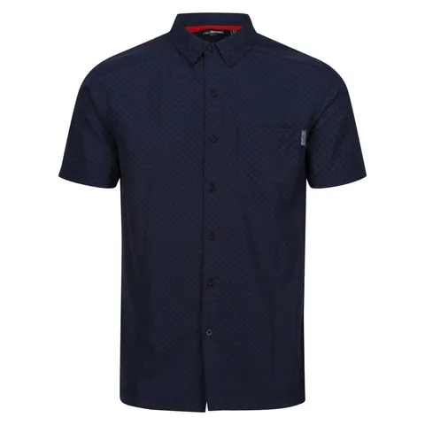 BRAND NEW REGATTA MINDANO VIII SHORT SLEEVE SHIRT IN NAVY/MOONLIGHT DENIM SIZE UK MEDIUM