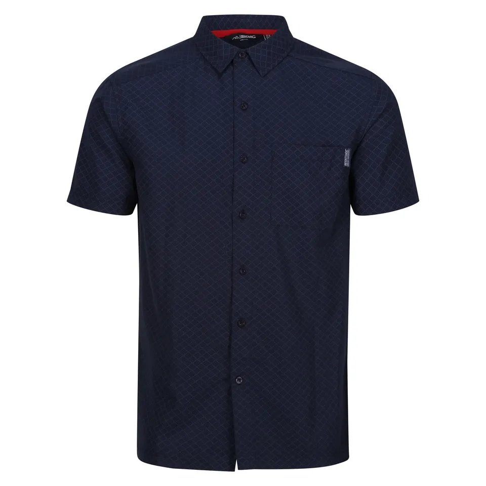 BRAND NEW REGATTA MINDANO VIII SHORT SLEEVE SHIRT IN NAVY/MOONLIGHT DENIM SIZE UK MEDIUM