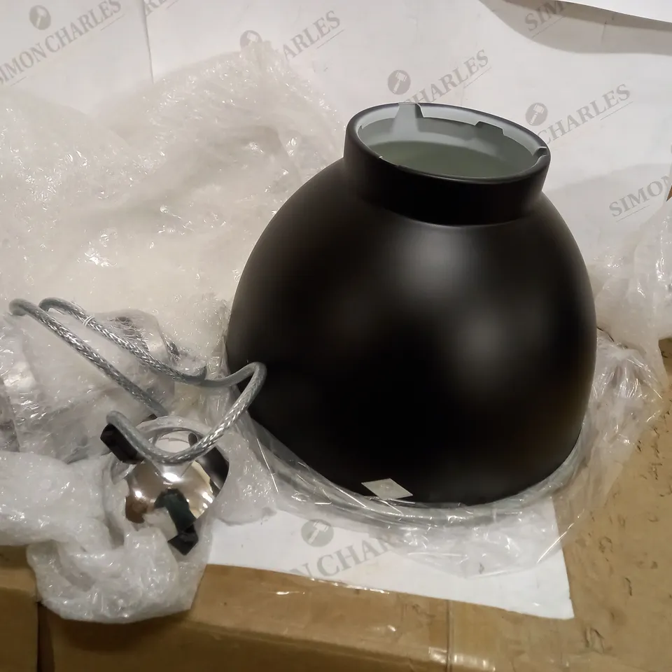 JOHN LEWIS ORIGINAL BTC TITAN SIZE 1 PENDANT LIGHT BLACK WITH ETCHED GLASS