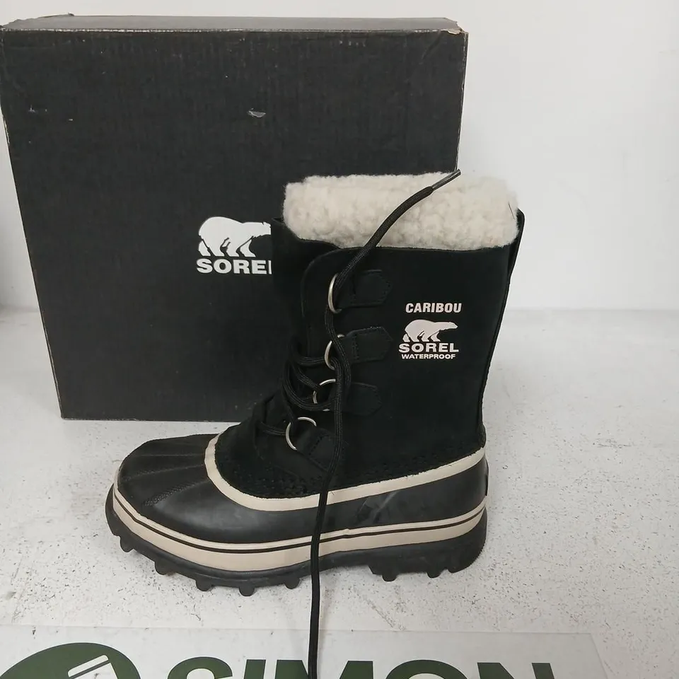 SOREL CARIBOU WATERPROOF BOOTS – BLACK, UK 5.5 (US 7)