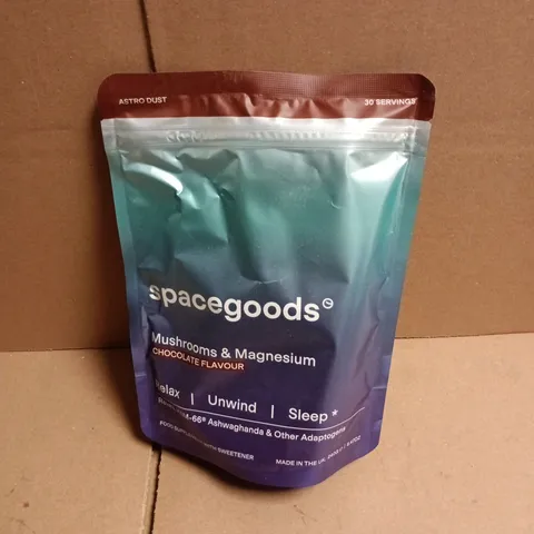 SPACEGOODS MUSHROOMS & MAGNESIUM – CHOCOLATE FLAVOUR, 30 SERVINGS, SEALED POUCH