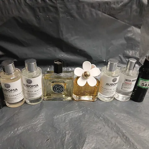 TEN ASSORTED UNBOXED FRAGRANCES TO INCLUDE; MARC JACOBS, AUROMA, NOTED AROMAS AND DENIM