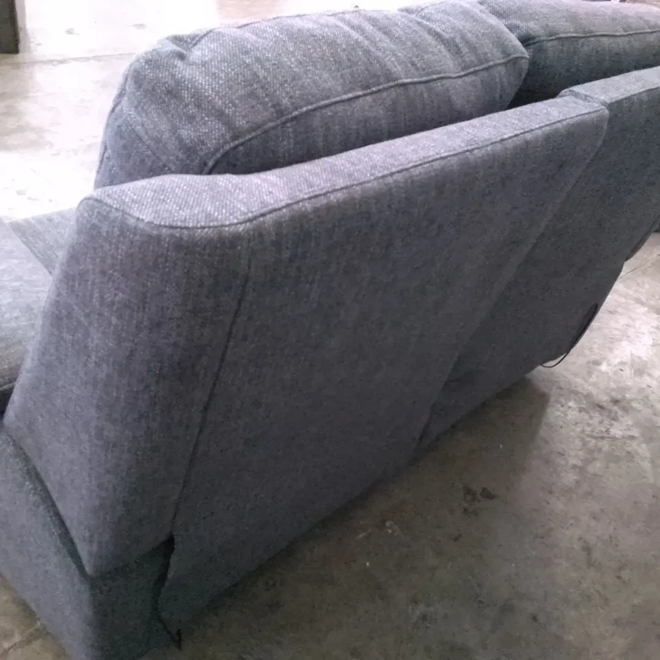 QUALITY DESIGNER G-PLAN HARPER SMALL ELECTRIC RECLINER DBL SOFA - PIERO THUNDERSTORM FABRIC