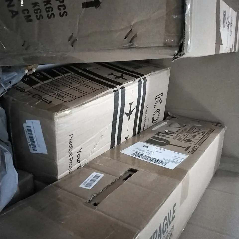 PALLET OF ASSORTED HOUSEHOLD ITEMS TO INCLUDE THERMOSTATIC SHOWER MIXER, TOWER FAN AND MULTI FUNCTION STEAM MOP