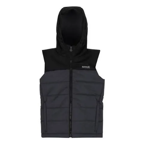 BRAND NEW REGATTA LOFTHOUSE BODYWARMER IN BLACK & SEAL GREY - UK 11/12 YRS