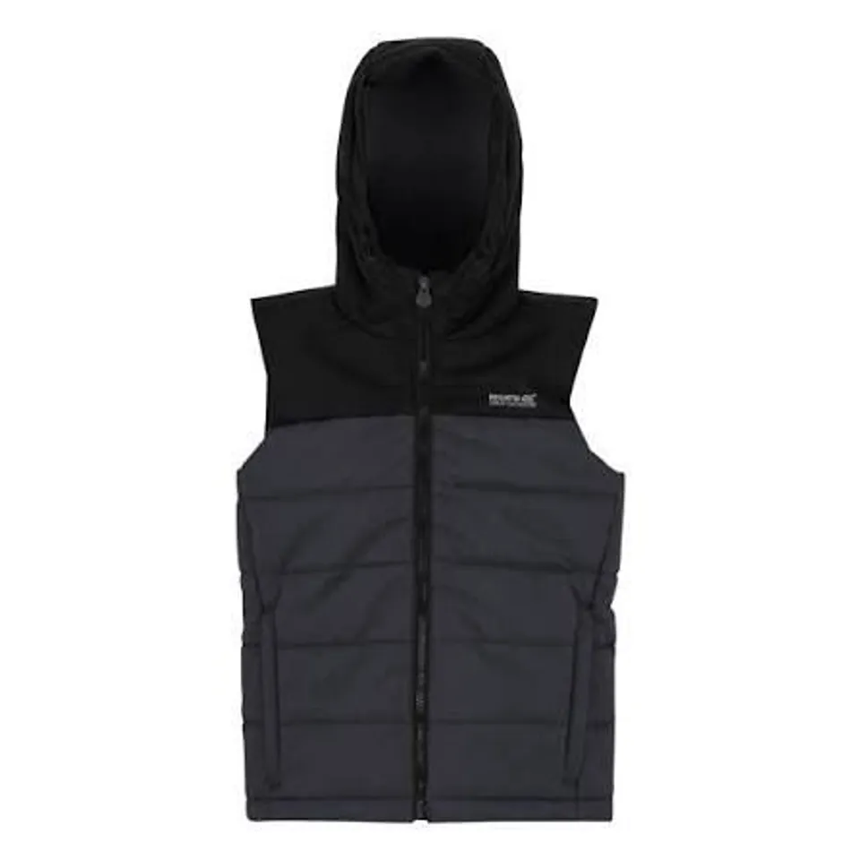 BRAND NEW REGATTA LOFTHOUSE BODYWARMER IN BLACK & SEAL GREY - UK 11/12 YRS