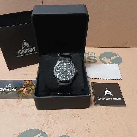 IRONWAY WATCH – MILITARY-STYLE FIELD WATCH WITH NYLON NATO STRAP (BOXED)