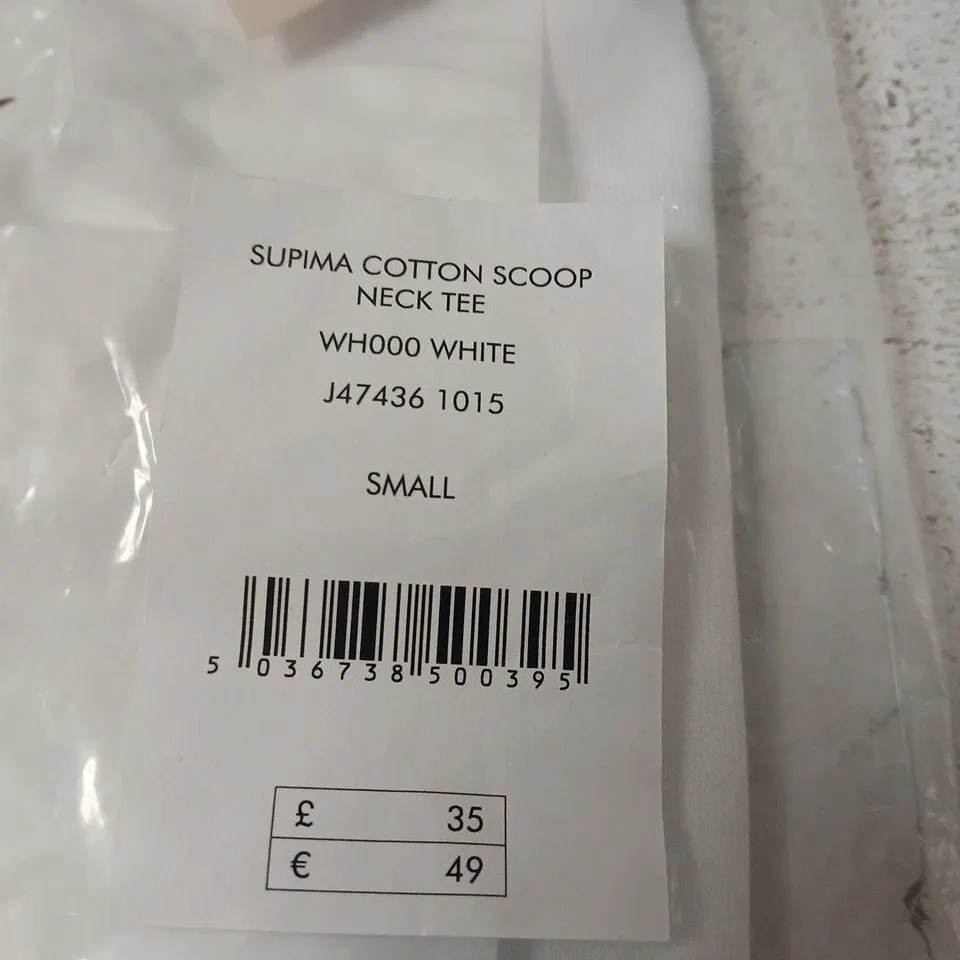 JIGSAW SUPIMA COTTON SCOOP NECK TEE – WHITE, SMALL