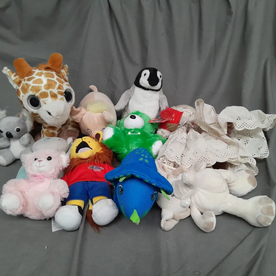 BOX OF ASSORTED PLUSH SOFT TEDDIES