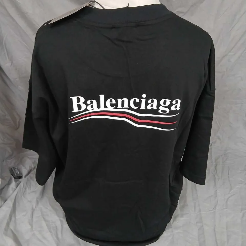 BALENCIAGA BLACK LOGO T-SHIRT SIZE M