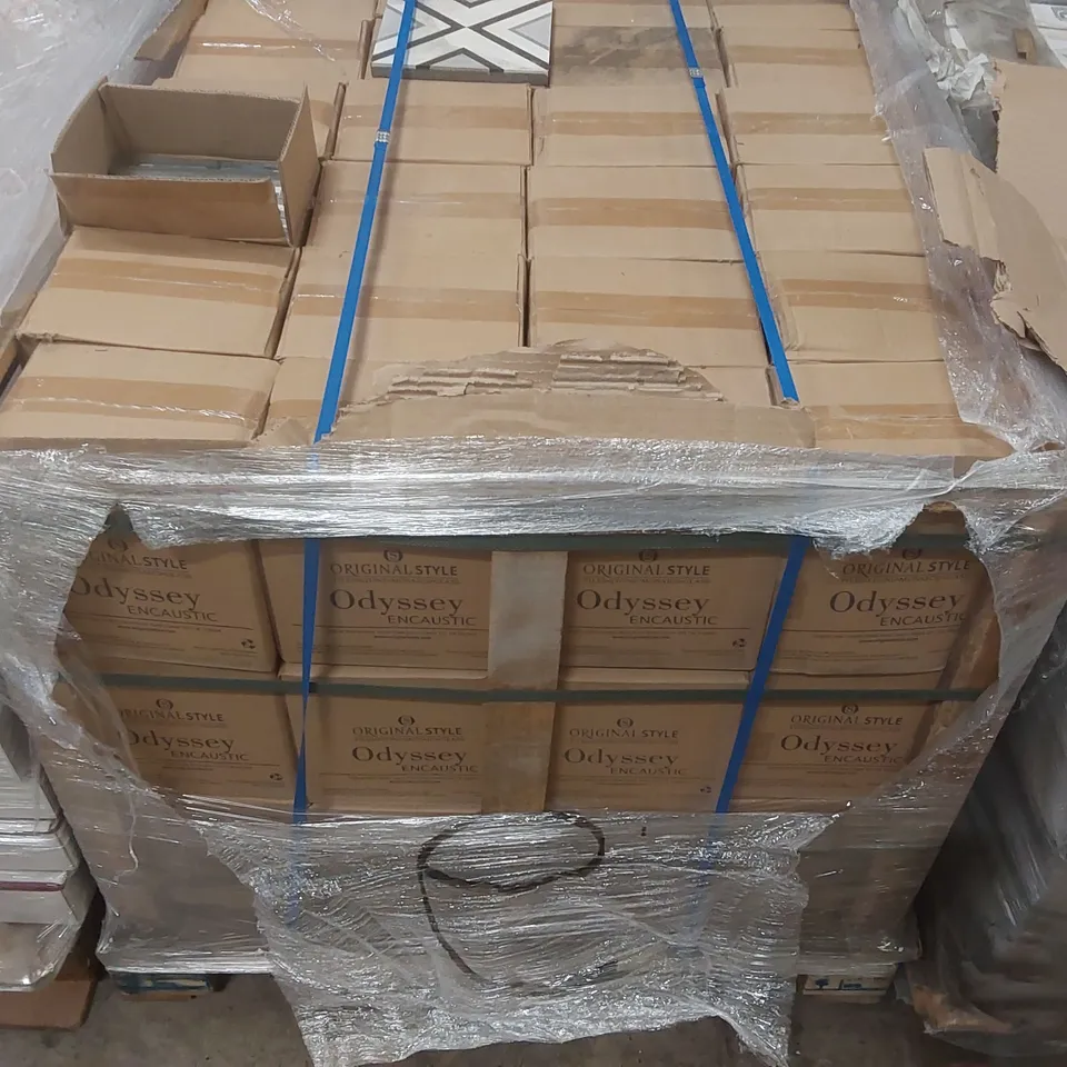 PALLET CONTAINING APPROXIMATELY 64x BOXES OF 9pcs ENCAUSTIC MIXED 20 x 20cm TILES