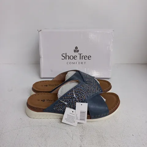 SHOE TREE COMFORT WISTERIA NAVY SANDALS β UK 8 (WOMEN)