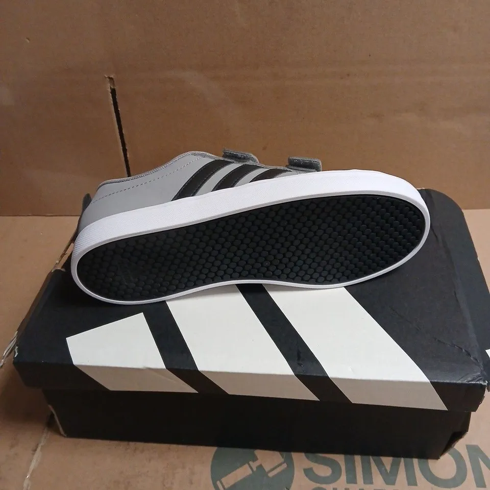 ADIDAS VELCRO STRAP PACE 2.0 GREY/BLACK TRAINERS BOXED UK SIZE 2