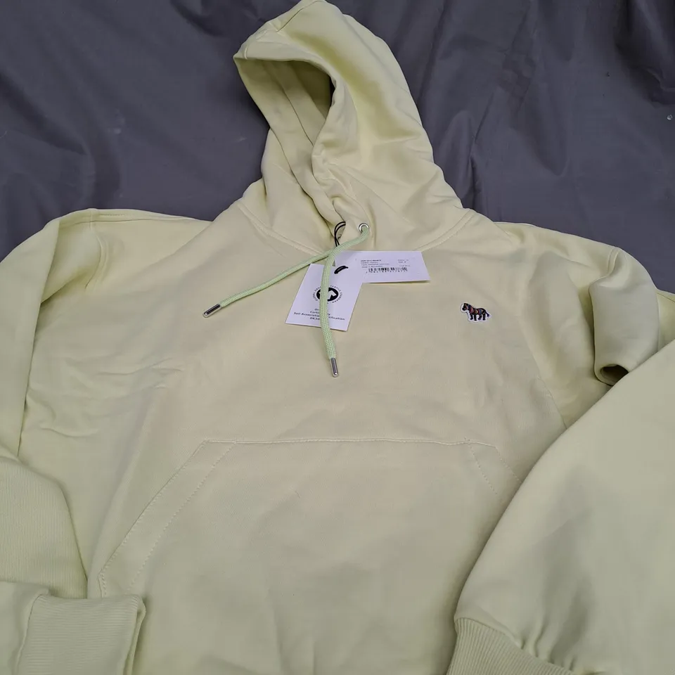 PS PUAL SMITH ZEBRA HOODIE IN DEW YELLOW - MEDIUM