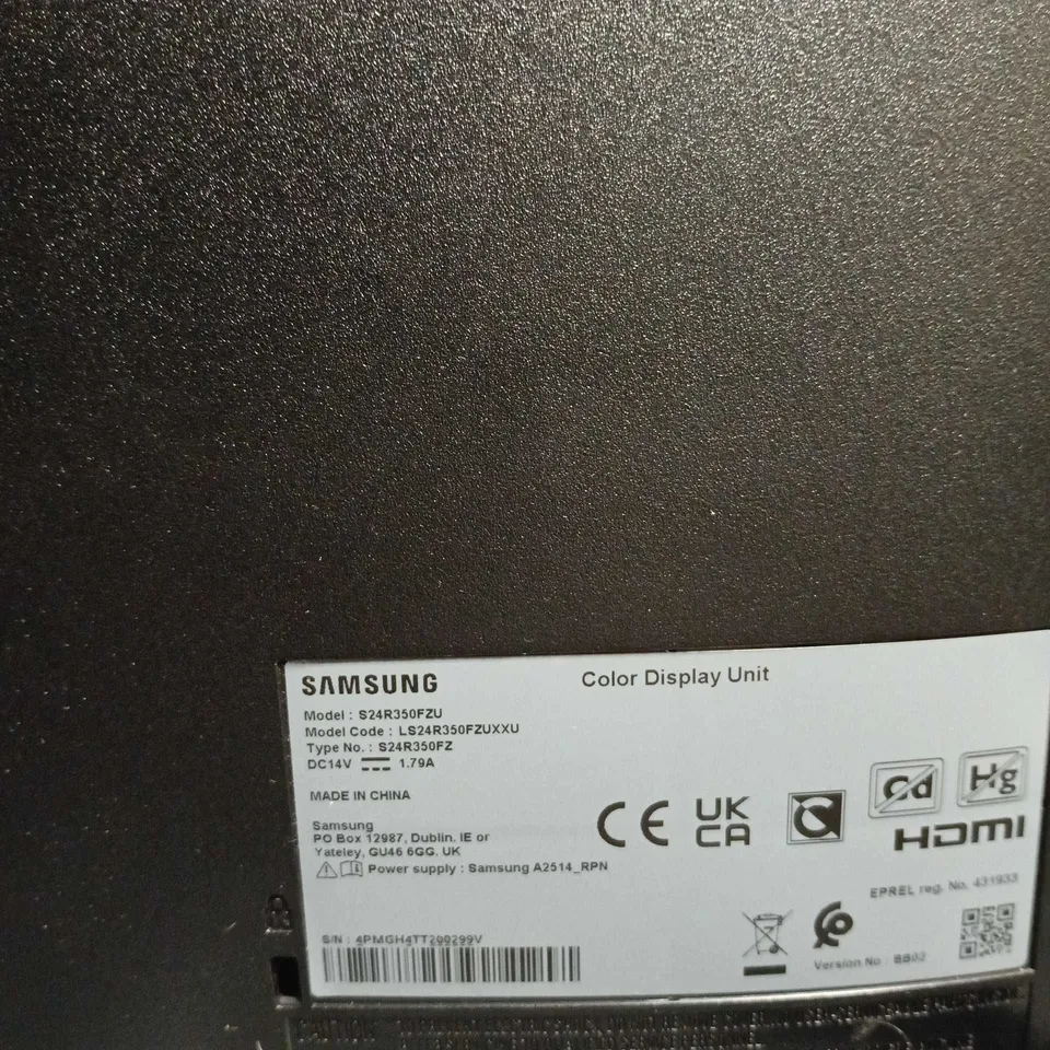 SAMSUNG S24R350FZU COLOR DISPLAY UNIT (24-INCH MONITOR)