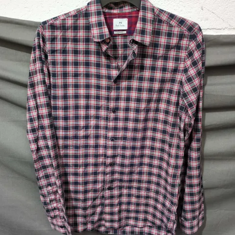 PAUL SMITH PS SLIM FIT PLAID SHIRT β RED & NAVY, MENS SIZE M