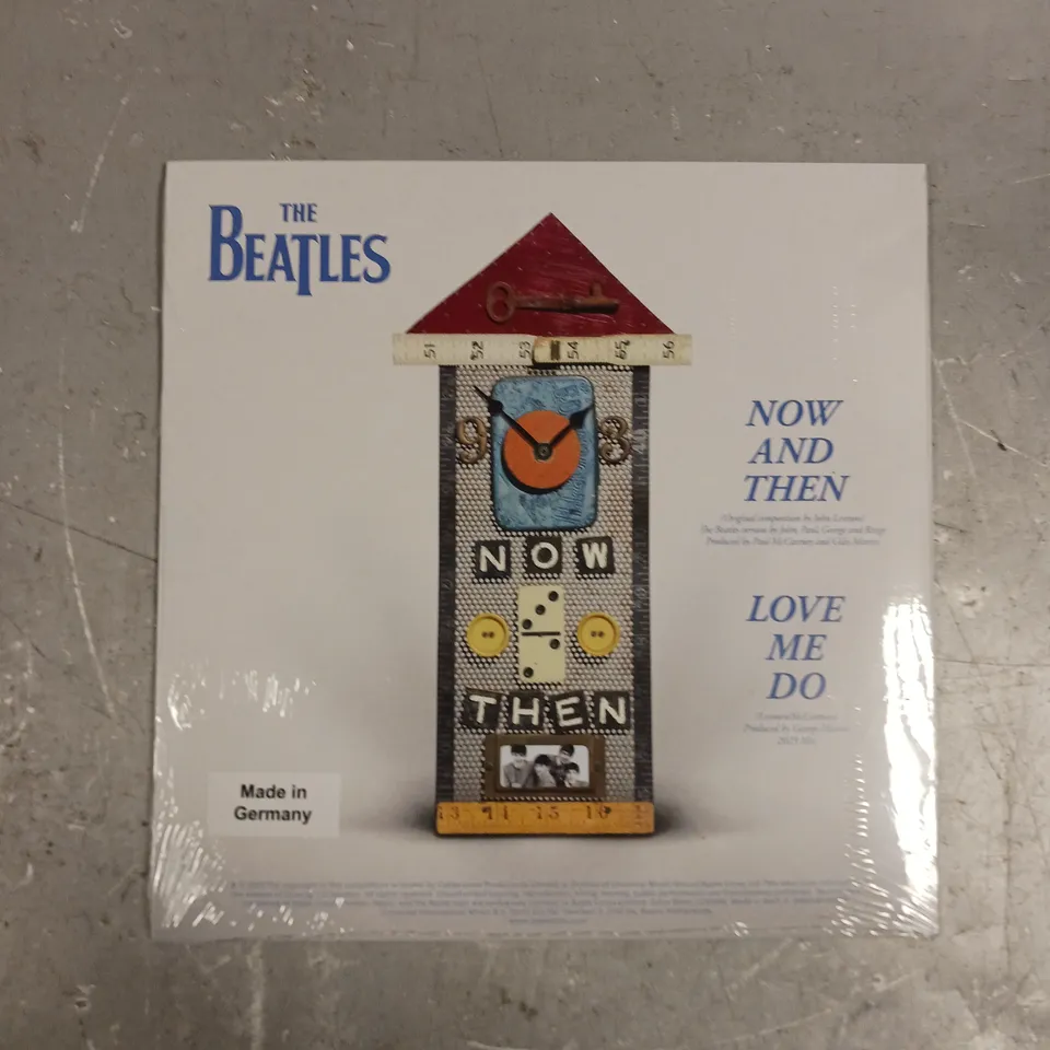 SEALED THE BEATLES NOW AND THEN BLACK VINYL SINGLE 