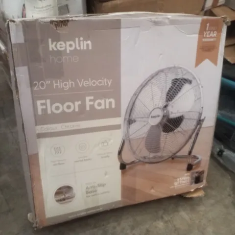 BOXED KEPLIN 20" HIGH VELOCITY FLOOR FAN - CHROME