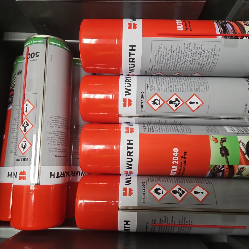 APPROXIMATELY 11 WURTH ULTRA 2040 SPRAYS (500ML) - COLLECTION ONLY