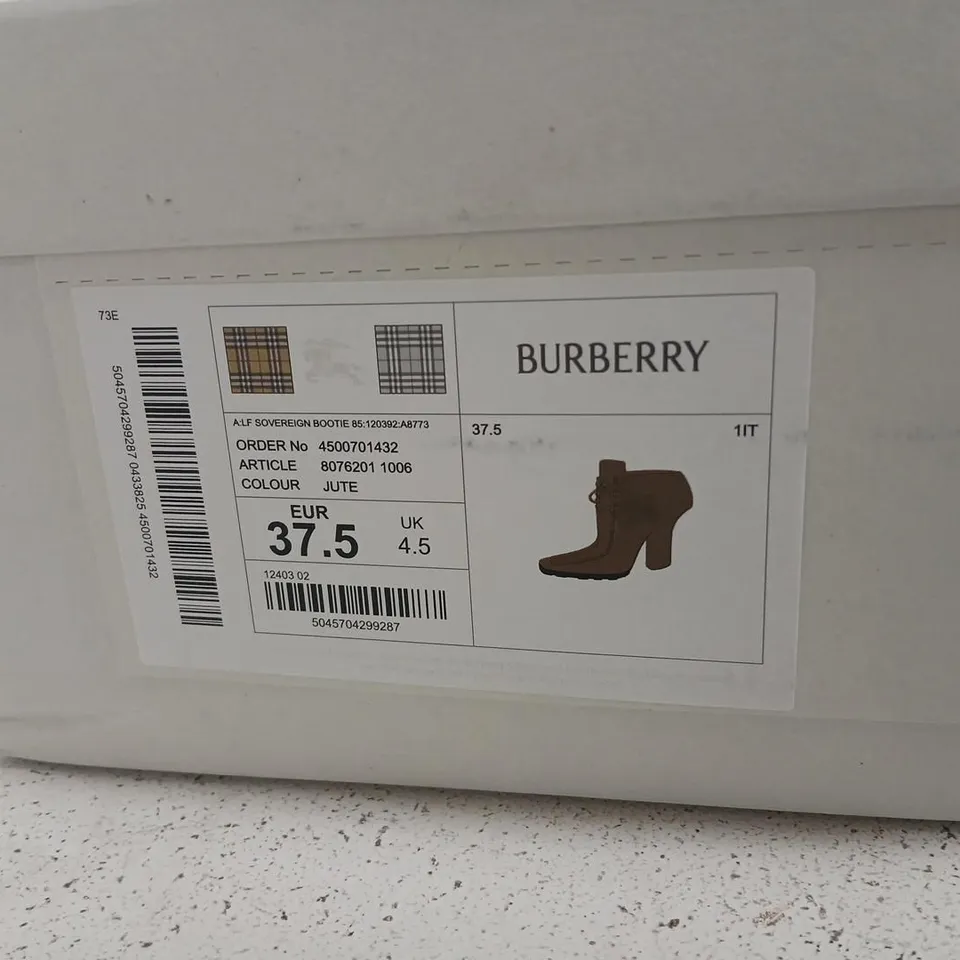 BURBERRY SUEDE ANKLE BOOTS – UK 4.5 (EU 37.5)