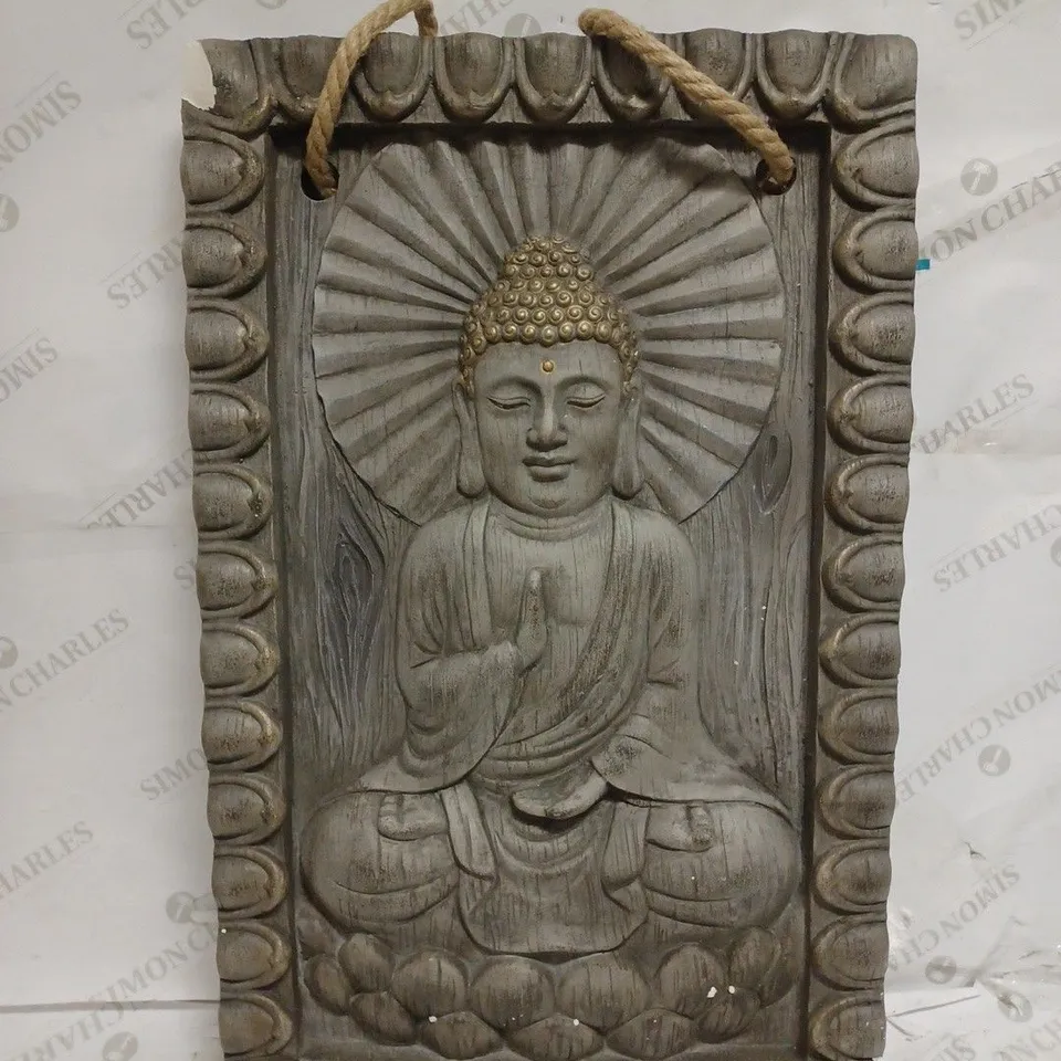 MY GARDEN STORIES HANGING BUDDHA WALL DÉCOR - GREY WITH GOLD 