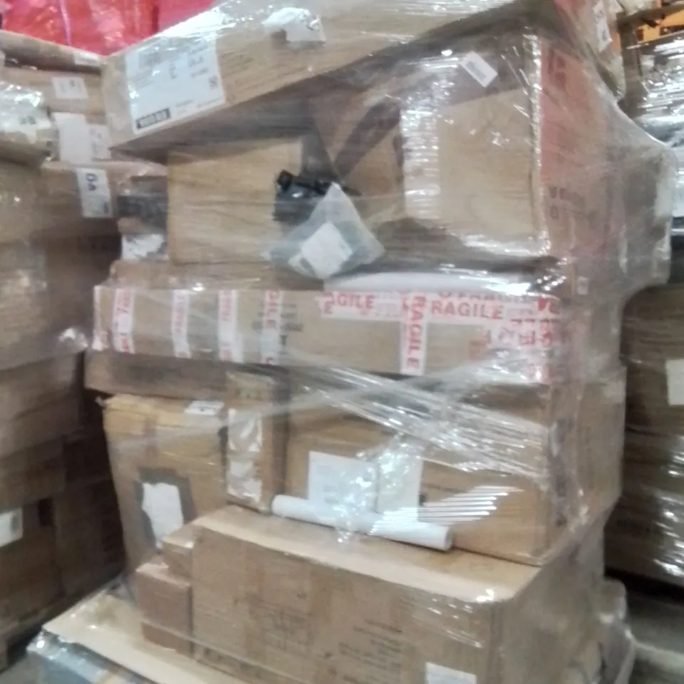 PALLET OF ASSORTED HOUSEHOLD GOODS AND PRODUCTS TO INCLUDE;SOFA,WASHING MACHINE,CERVICAL MASSAGER
